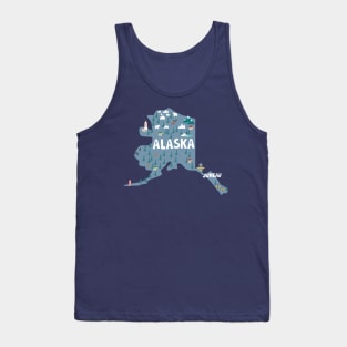 Alaska illustrated map Tank Top